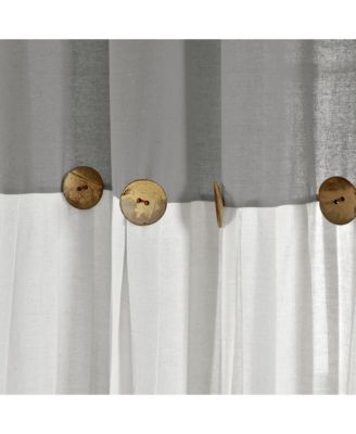 Linen Button Window Curtain Panels