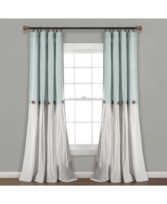 Linen Button Window Curtain Panels