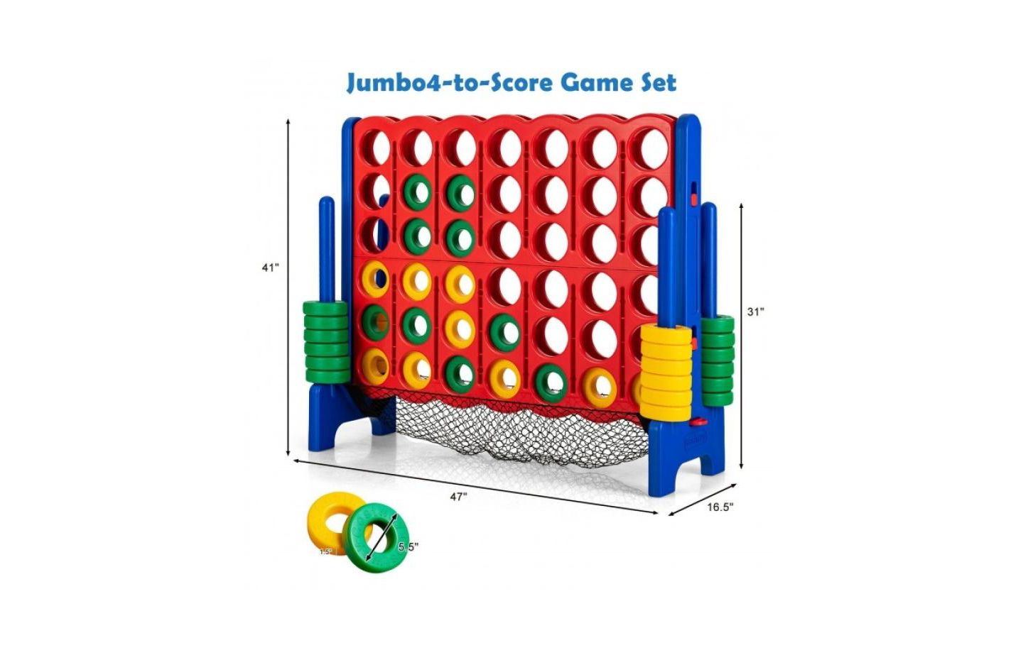 Детские игрушки Slickblue 4-to-Score Giant Game Set with Ring Netting, Ages 3+, цвет: Красный / Синий — фото 7