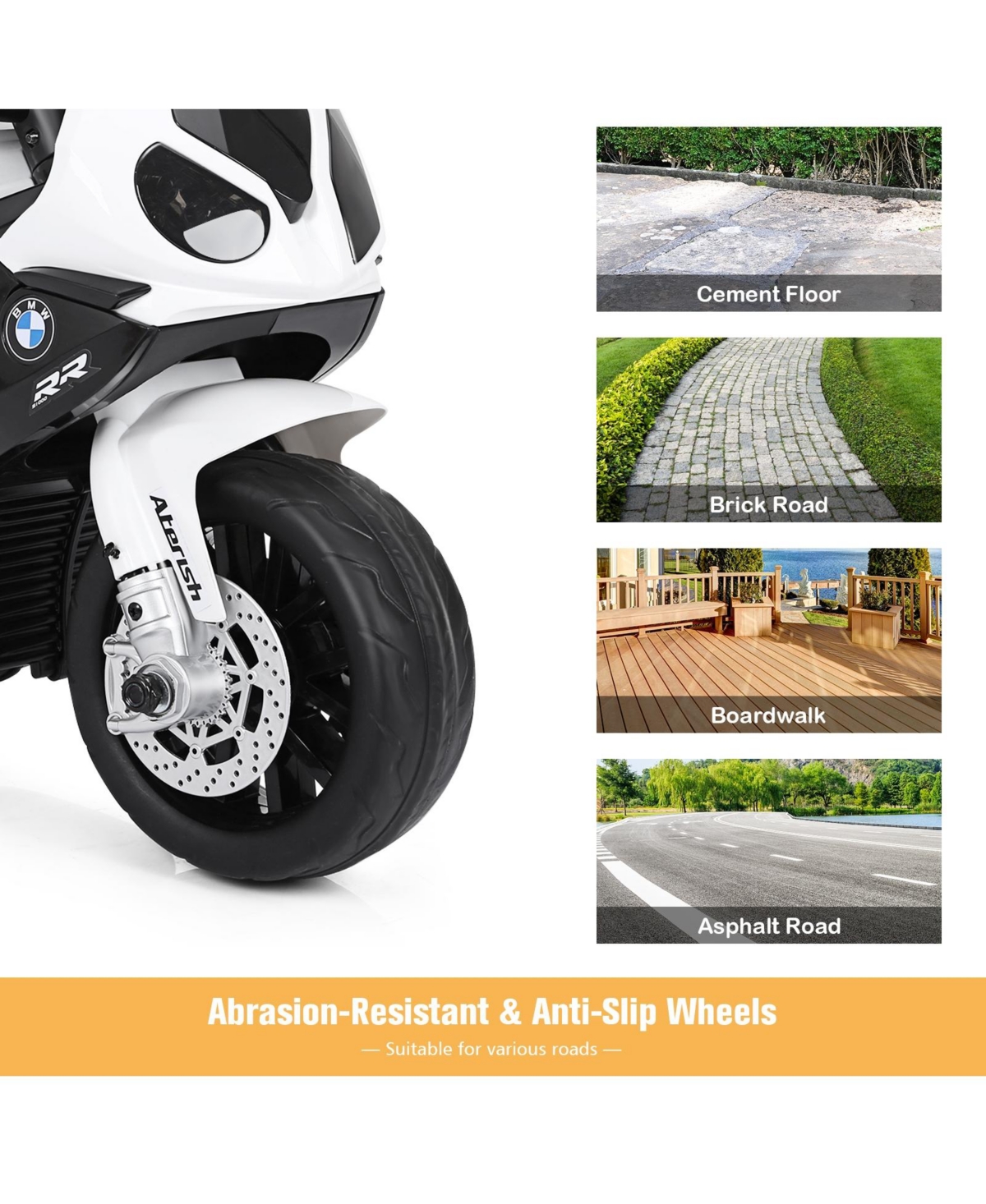 Slickblue 6V Kids 3 Wheels Riding Bmw Licensed Electric Motorcycle