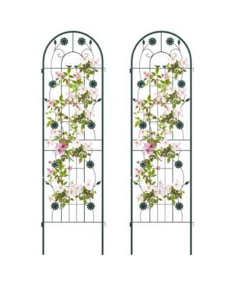 2 Pack 71 x 20 Inch Metal Garden Trellis Rustproof Plant Support for Climbing Plants