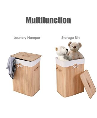 19-Gallon Rectangular Laundry Basket Clothes Hamper with Handles and Lid
