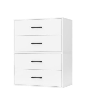 Stackable 2-Drawer Storage Cabinet with Handles for Entryway or Office Use