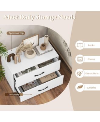 Stackable 2-Drawer Storage Cabinet with Handles for Entryway or Office Use