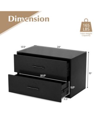 Stackable 2-Drawer Storage Cabinet with Handles for Entryway or Office Use