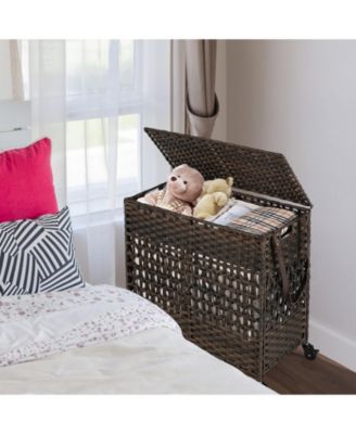 110L 2-Section Laundry Hamper with 2 Removable and Washable Liner Bags