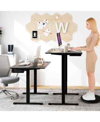 Electric Standing Desk 55'' x 28'' Height Adjustable Sit Stand with USB Charging Port