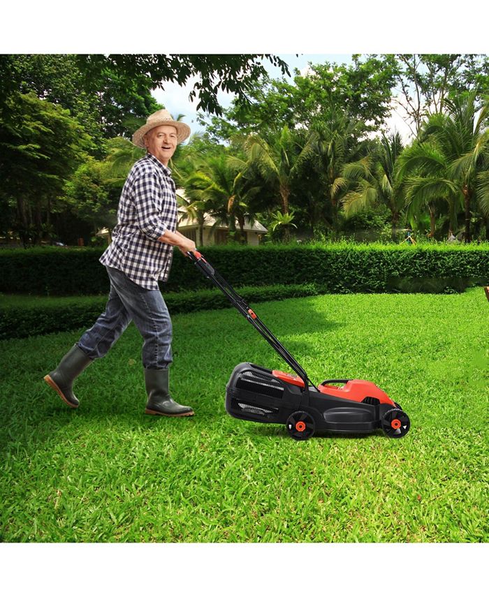 Slickblue 14 Inch Electric Push Lawn Corded Mower with Grass Bag Macy's