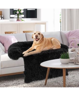 Plush Dog Couch Bed with Anti-Slip Base for Calming Comfort and Support