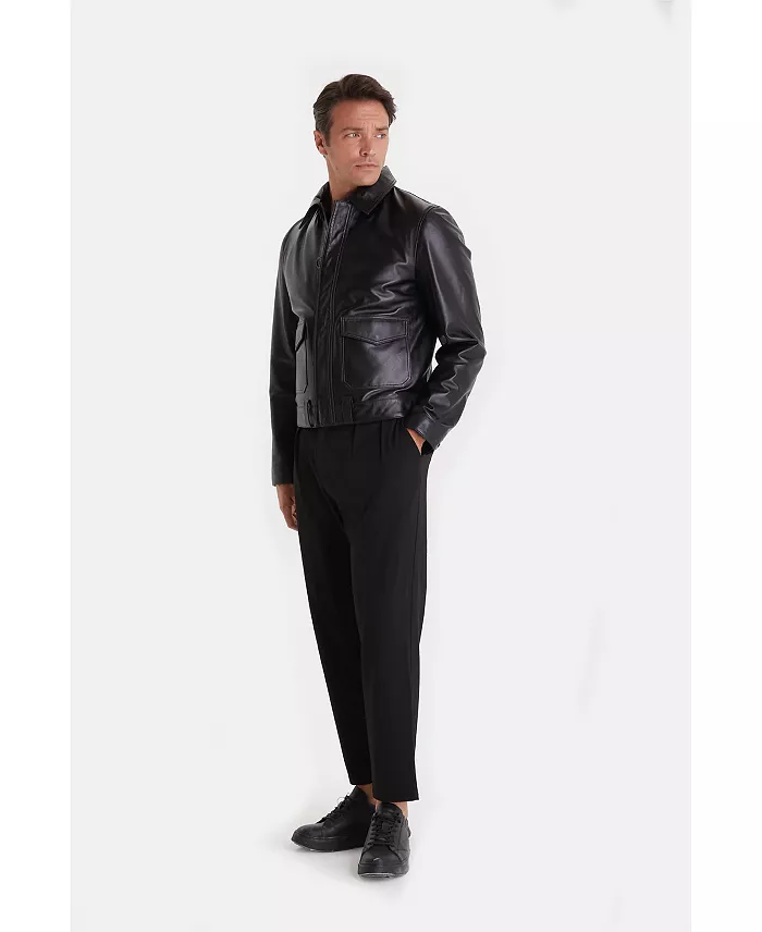 Men's Fashion Jacket, Nappa Black - thumbnail 8