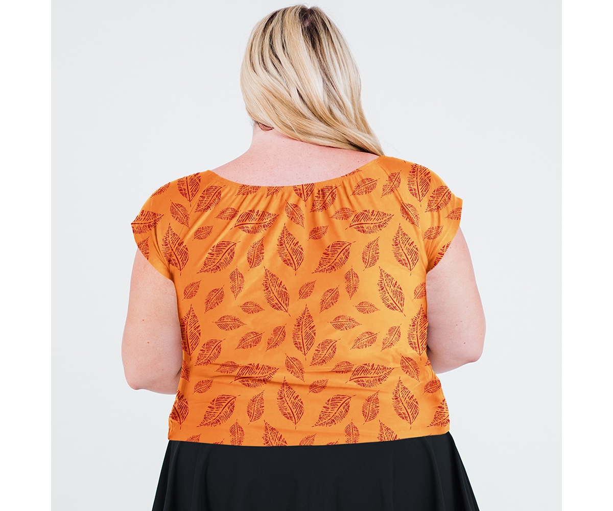 Calypsa Plus Size Zoey Crop Swim Top