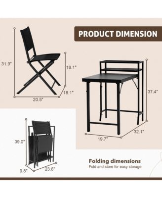3-Piece Black Patio Bistro Set
