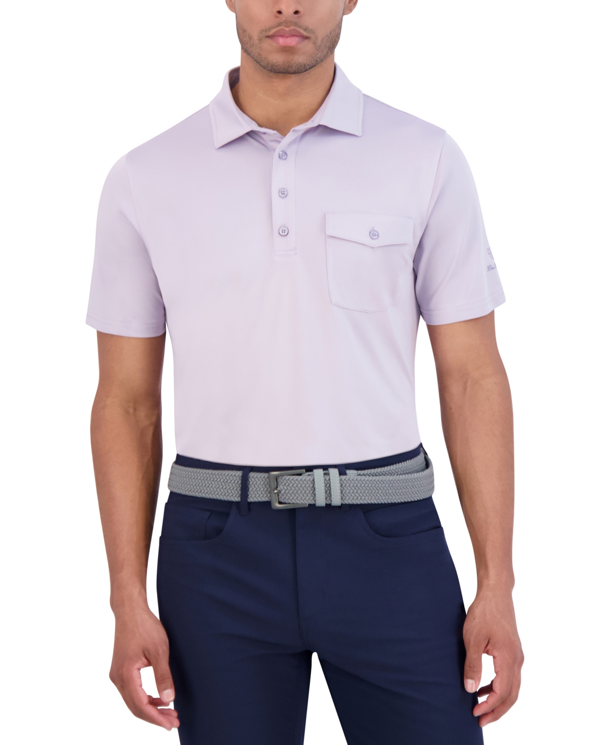 Ben Sherman Solid Tech Pique Sports Fit Pocket Polo In Orchid