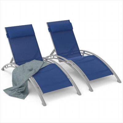 Streamdale Blue Outdoor Chaise Lounge Set - 2 Chairs