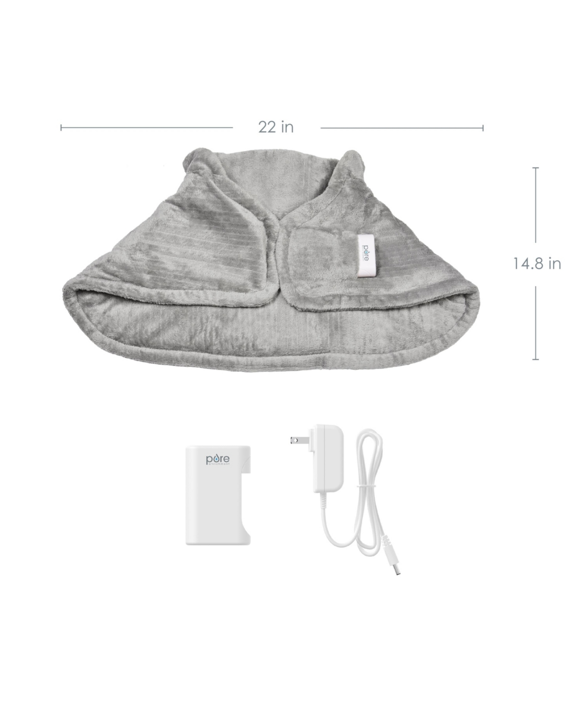 Pure Enrichment Purerelief Cordless Neck And Shoulder Heating Pad In Mist Gray