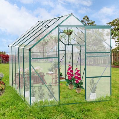 Polycarbonate Greenhouse with Raised Base and Anchor
