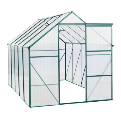 Polycarbonate Greenhouse with Raised Base and Anchor