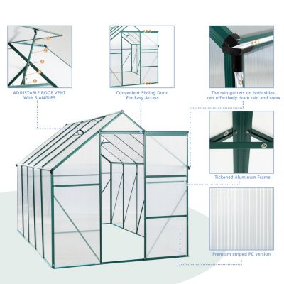 Polycarbonate Greenhouse with Raised Base and Anchor