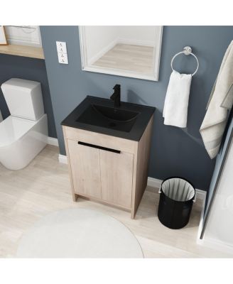 24" Freestanding Vanity with Ceramic Sink & Soft-Close Doors