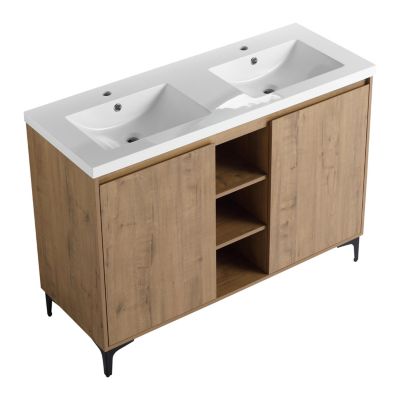Streamdale 48" Freestanding Vanity with Double Sink and Soft-Close Hinges