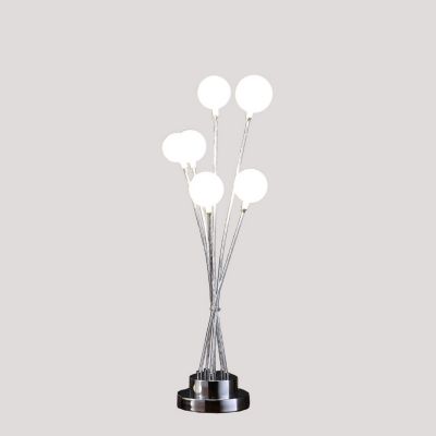 Streamdale Silver Chrome Table Lamp with 6-Light Globe