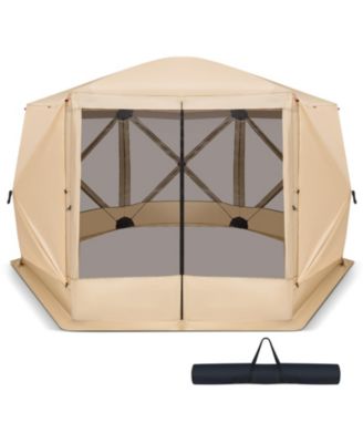 6-Sided Pop-Up Screen House Tent with 2 Wind Panels for Camping, 1.5 x 11.5 FT