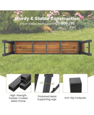 Folding Picnic Bench Set Rectangular Acacia Wood Dining Camping BBQ Benches