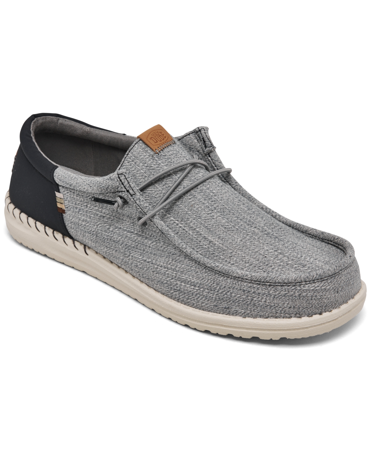 Men's Wally Funk Nylon Craft Casual Moccasin Sneakers from Finish Line - Grey/Black