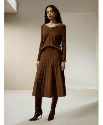 Women's V-neck Ultra-fine Merino Wool Sweater