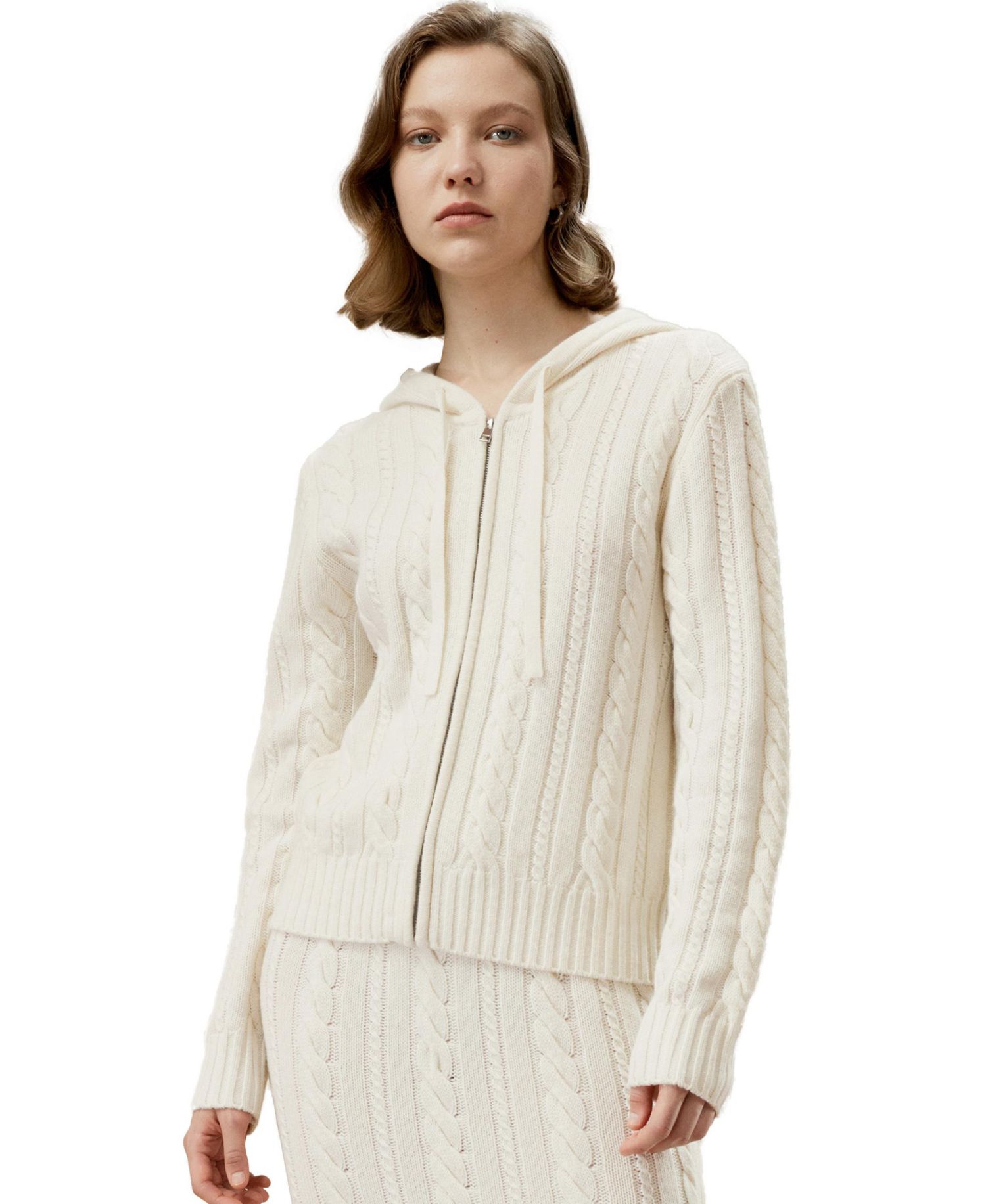 Women's Bela Cable-Knit Wool-Cashmere Blend Hoodie