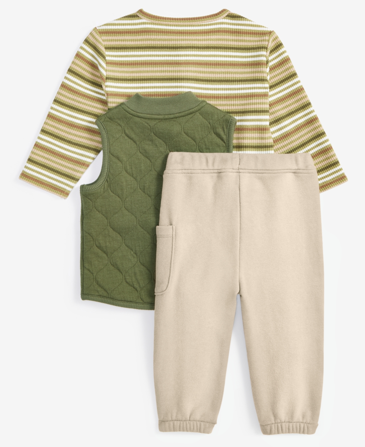 First Impression Baby Boy Quilted Vest, Shirt & Pants Set, Created for Macy's
