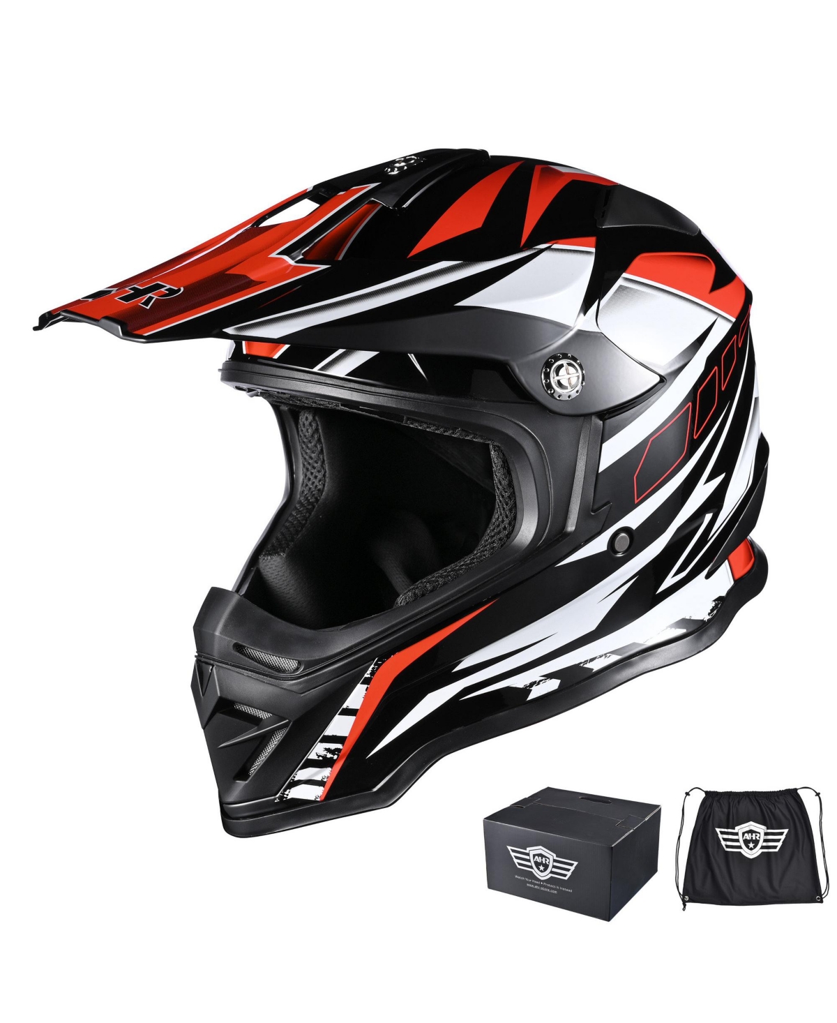 H-VEN25 Full Face Helmet Dot Adult Outdoor Motocross Off-Road Dirt Bike Xxl - Red