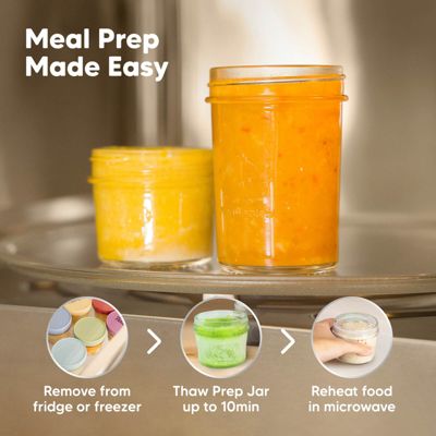 8pk Prep Baby Food Storage Containers, Leak-Proof, BPA Free Glass Baby Food Jars for Feeding