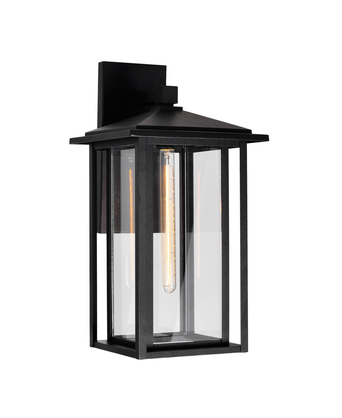Shop Cwi Lighting 22" Metal Crawford 1 Light Outdoor Wall Light In Black
