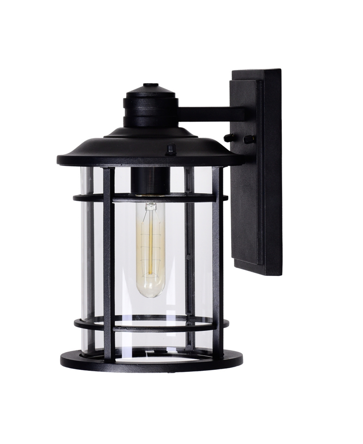 Shop Cwi Lighting 10.8" Metal Belmont 1 Light Outdoor Wall Lantern In Black