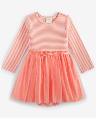 Baby Girls Striped Tulle Skirt Bodysuit Dress Created for Macy s