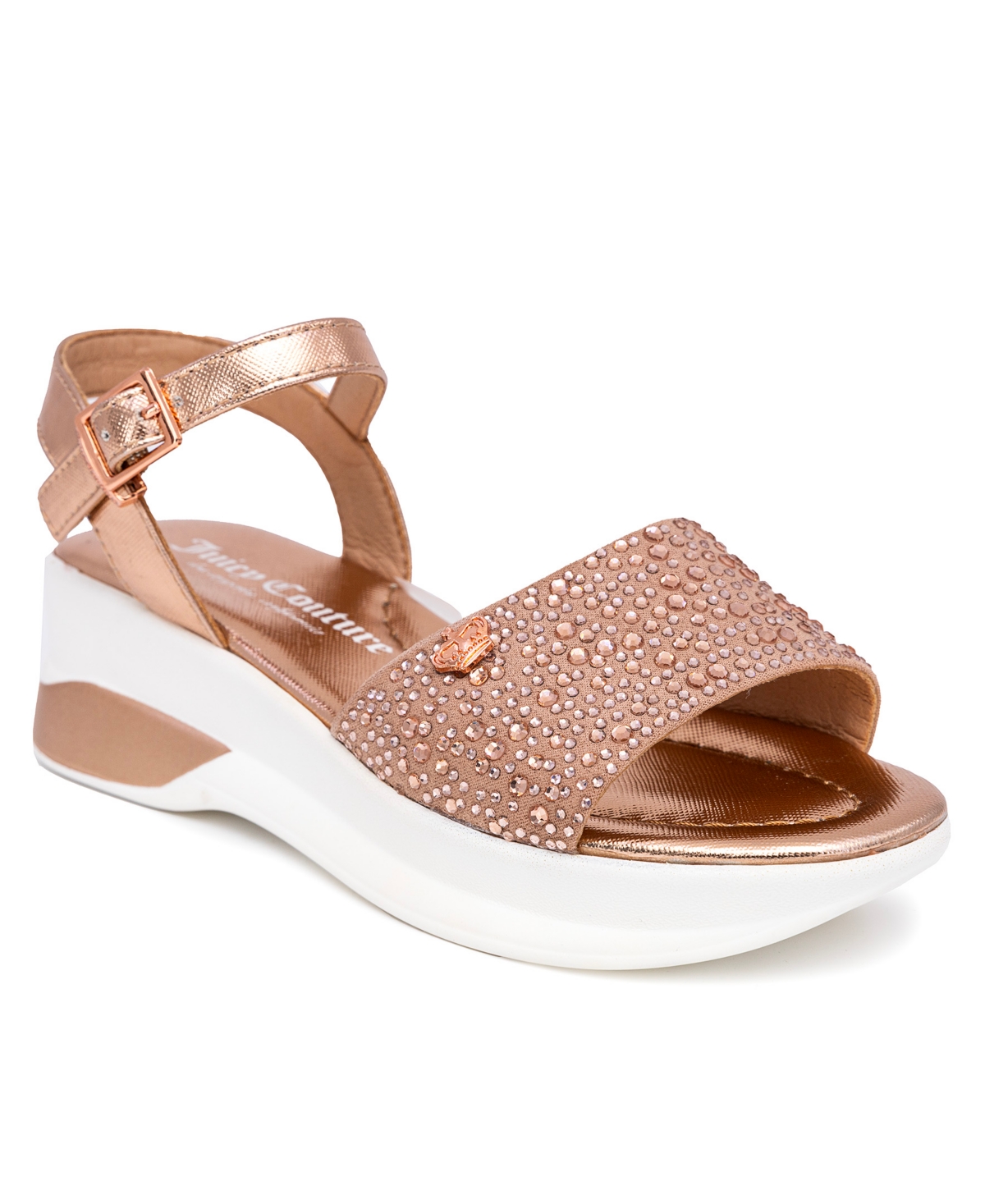 Shop Juicy Couture Little And Big Girls Inspired Wedge Sandal In Silver