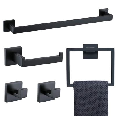 5-Piece Bathroom Hardware Set – Wall Mounted Stainless Steel Accessories