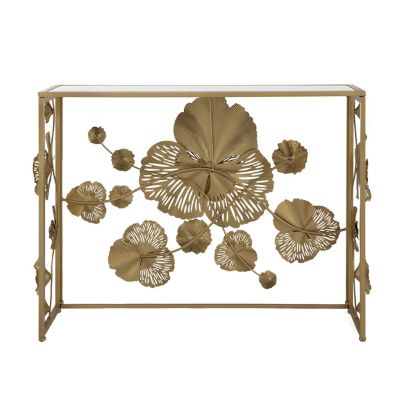 Console Table with Mirrored Glass Top, Modern Entryway Table