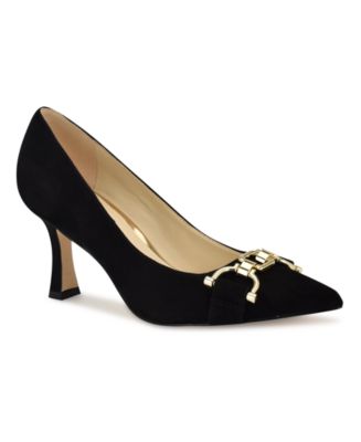 New Nine West outlet Black Heels with Chain Detail