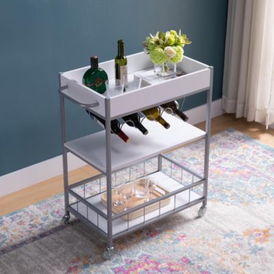 Streamdale Kitchen Cart White Silver