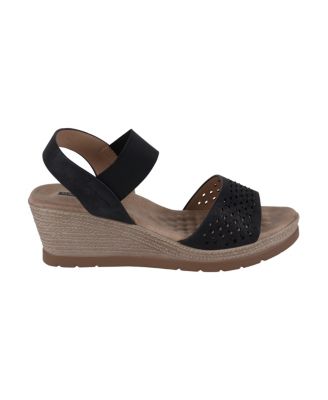 Women's Bane Embellished Elastic Double Band Wedge Sandals