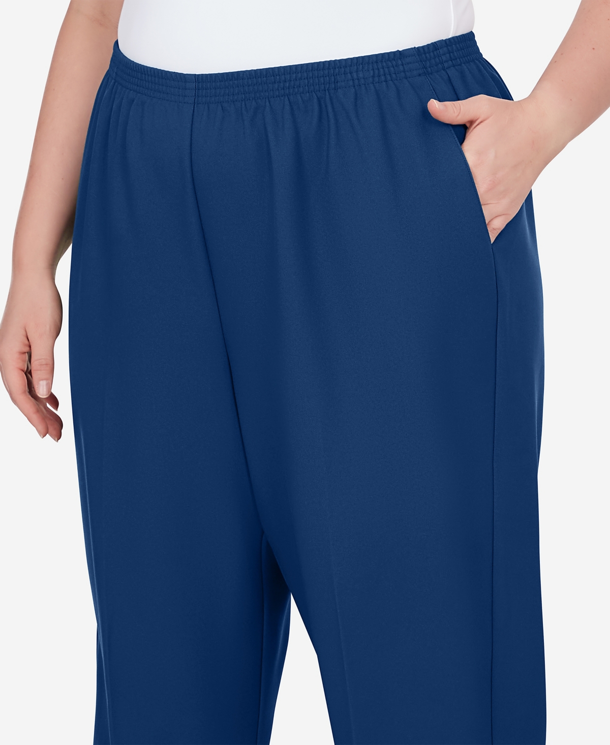Alfred Dunner Plus Size Classic Accord Elastic Waist Medium Length Pant