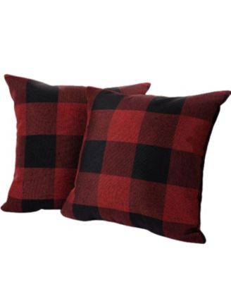Buffalo Plaid Outdoor & Indoor 2 Pack Throw Pillow Covers, 16x16 inches