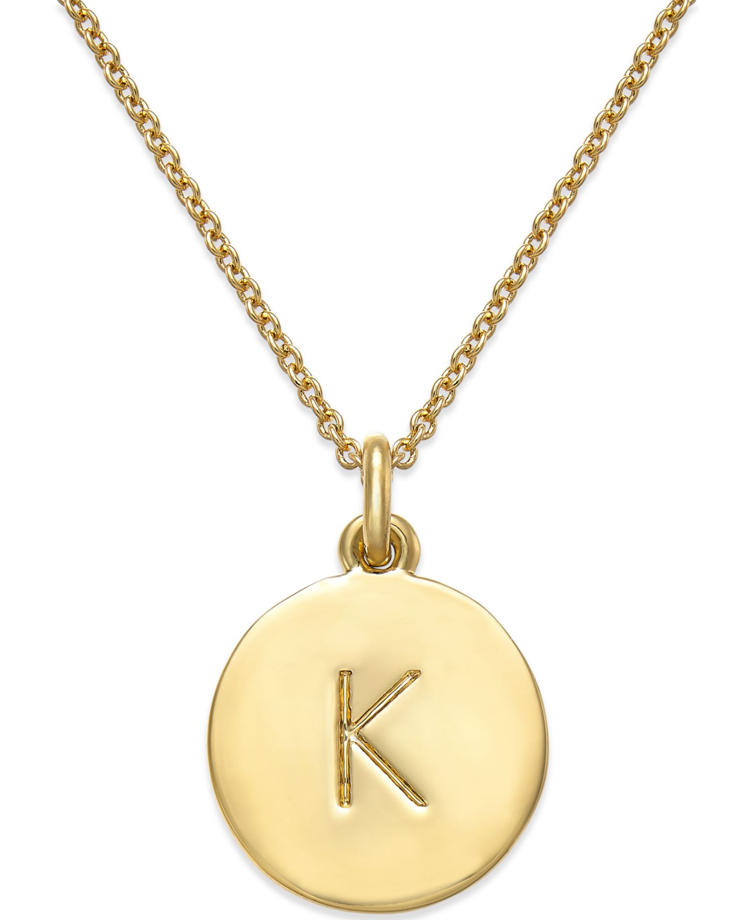gold plated Initials Pendant Necklace, 17" + 3" Extender