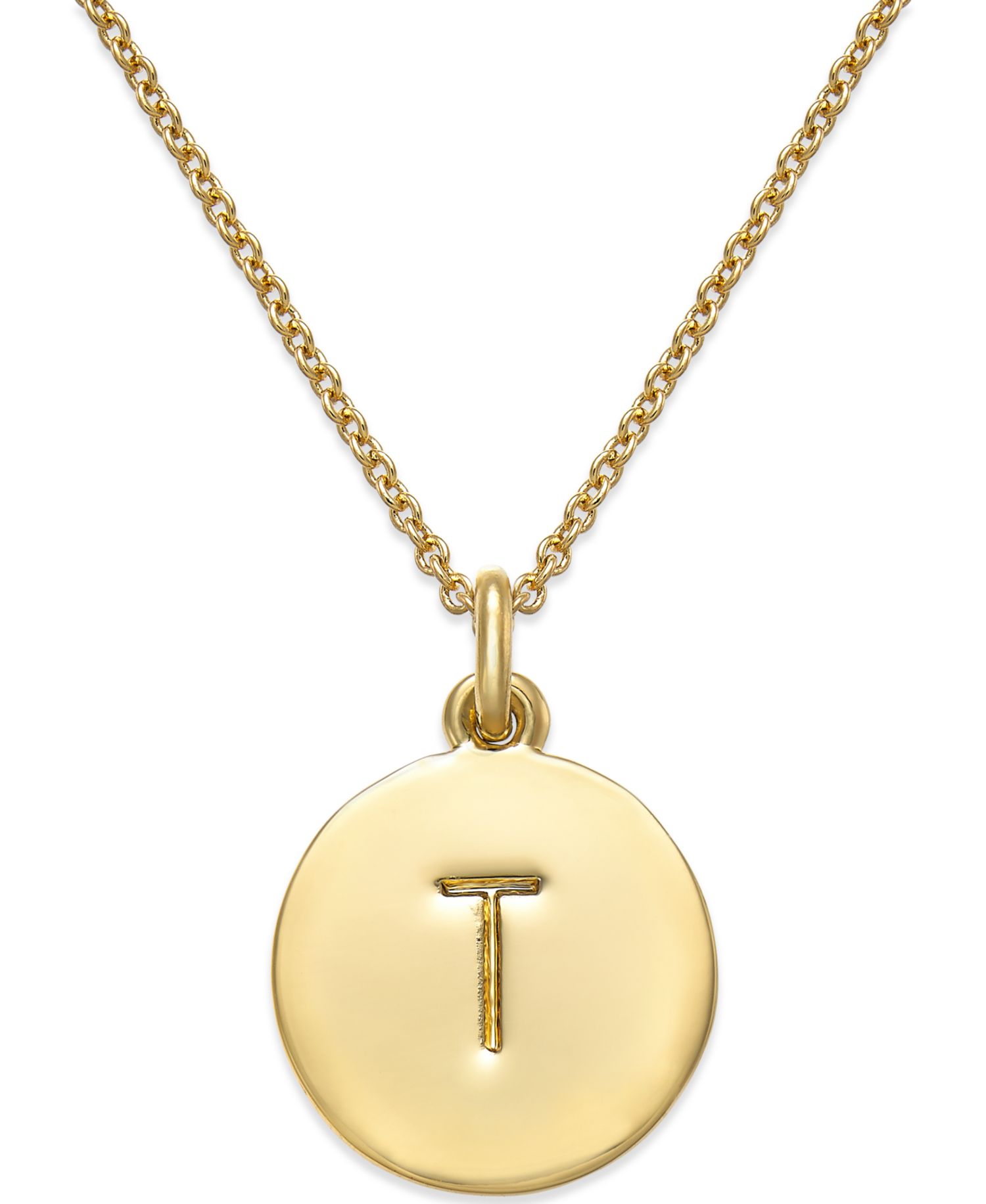 gold plated Initials Pendant Necklace, 17" + 3" Extender