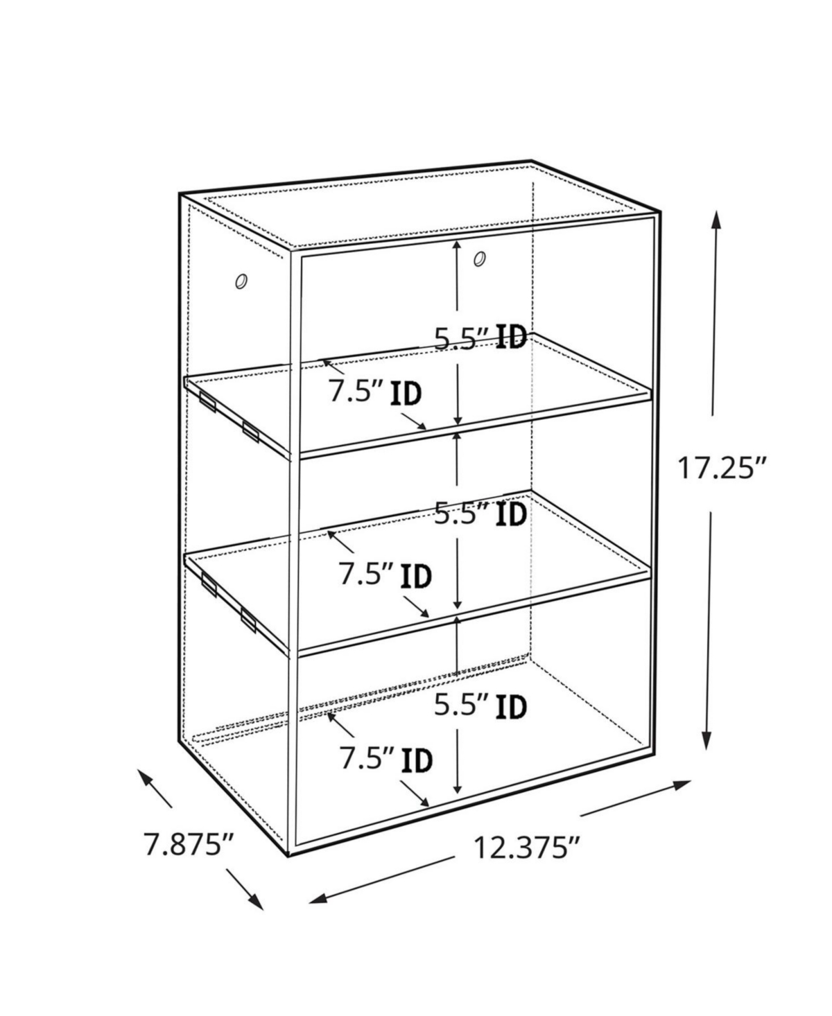 Azar Displays Acrylic Countertop Open Case 12.375