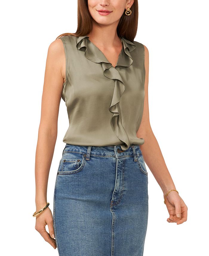 Side Ruffle Sleeveless Tee