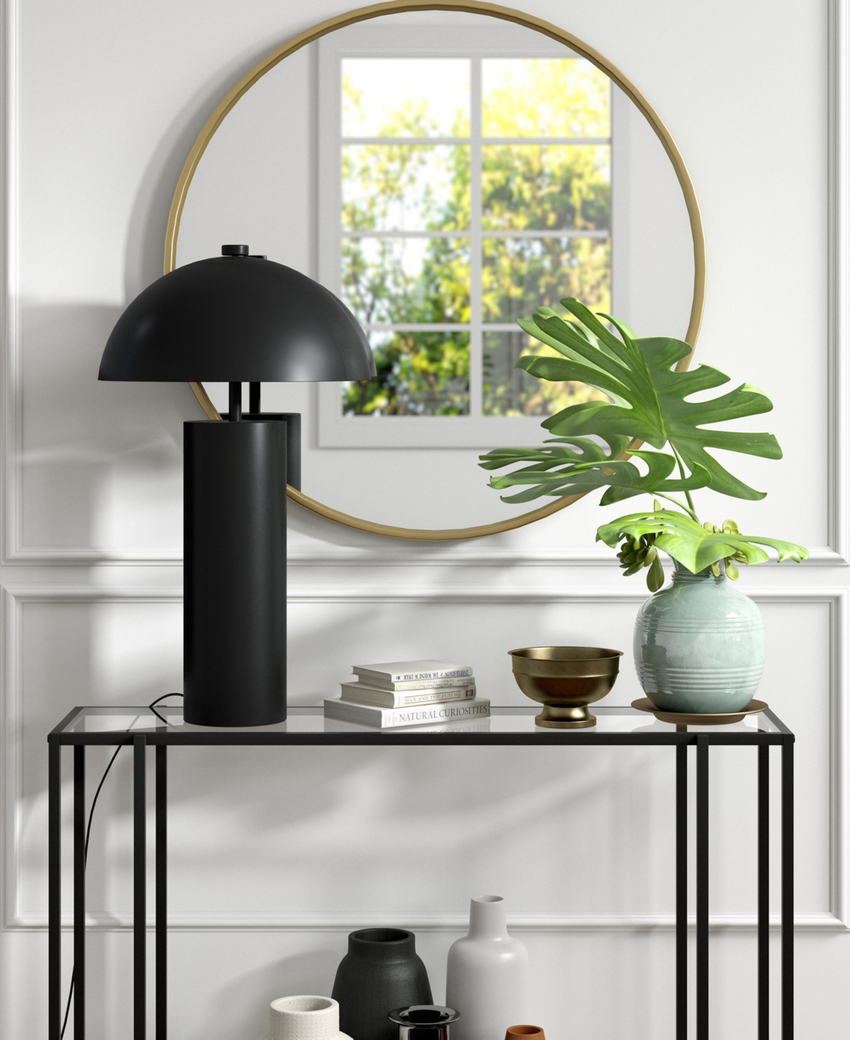 Hudson & Canal York 27" Tall Table Lamp With Metal Shade In Blackened Bronze