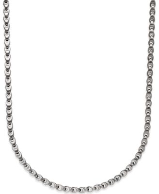Macy's - Men's Diamond Accent Link Necklace in Stainless Steel